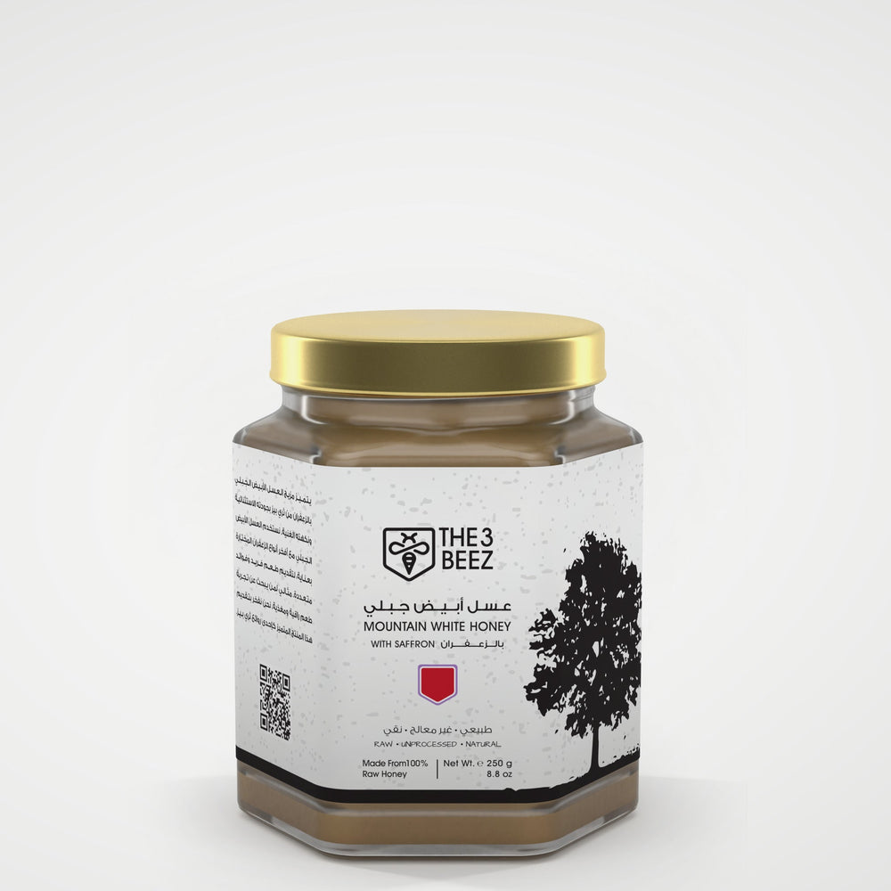 عسل الأبيض الجبلي بالزعفران - 250 غرام - The3Beez