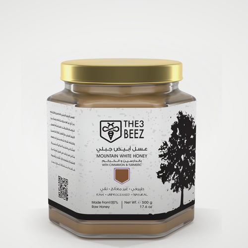 White Mountain Honey with Cinnamon & Turmeric - 500 g - The3Beez